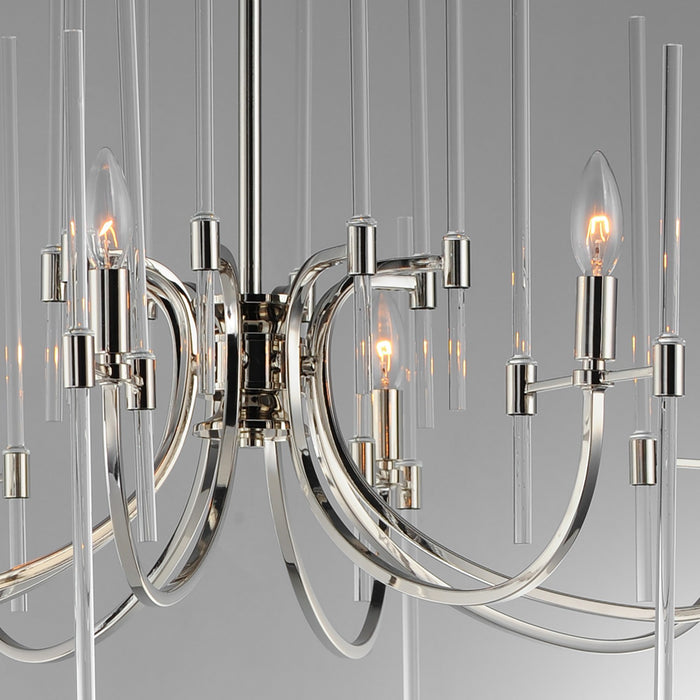 Maxim 38408CLPN Eight Light Chandelier, Polished Nickel