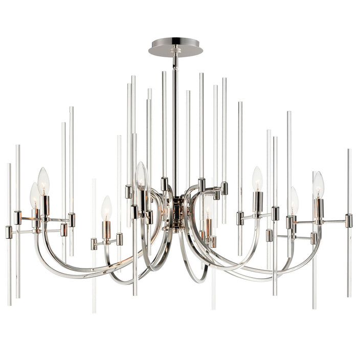 Maxim 38408CLPN Eight Light Chandelier, Polished Nickel