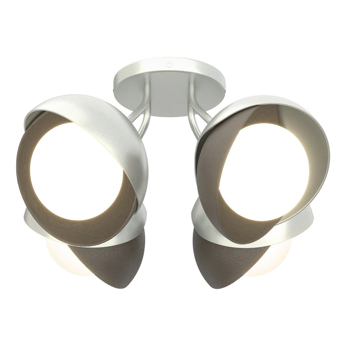 Hubbardton Forge 121376-SKT-82-07-GG0711 Four Light Semi-Flush Mount, Vintage Platinum