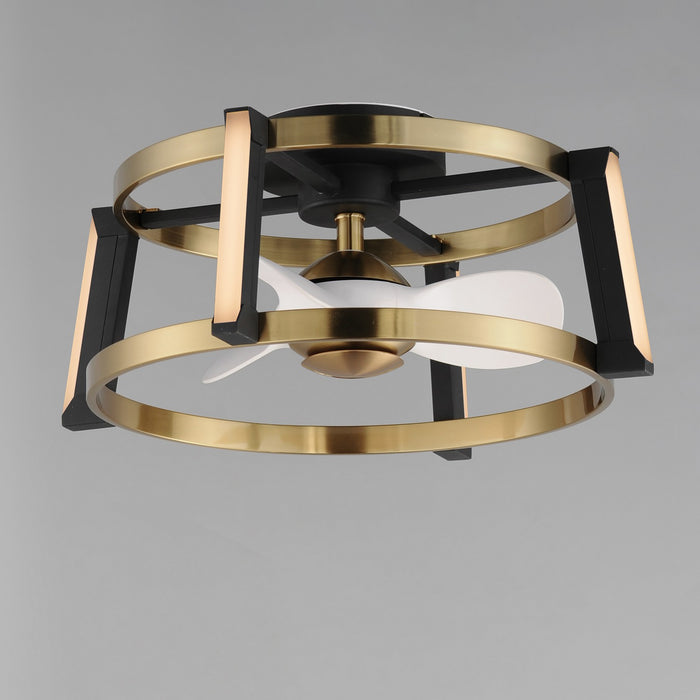 Maxim 61022WTBKNAB LED Fandelight, Black / Natural Aged Brass