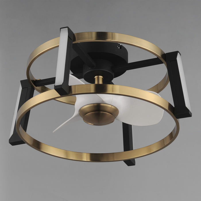 Maxim 61022WTBKNAB LED Fandelight, Black / Natural Aged Brass