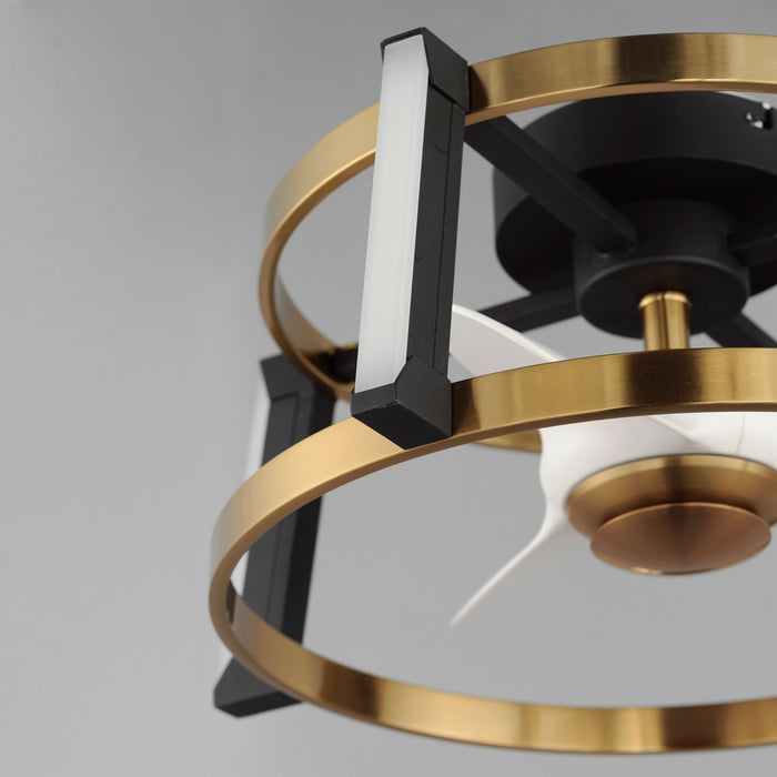 Maxim 61022WTBKNAB LED Fandelight, Black / Natural Aged Brass