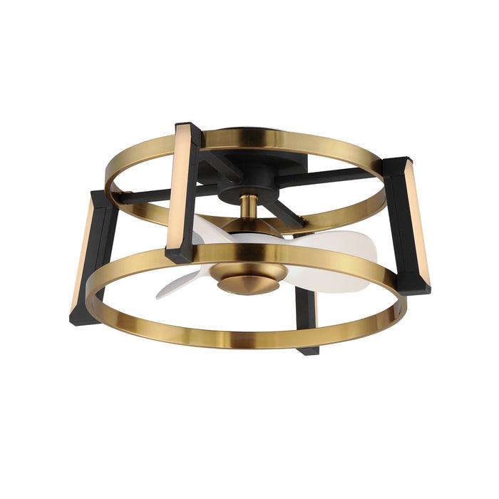 Maxim 61022WTBKNAB LED Fandelight, Black / Natural Aged Brass