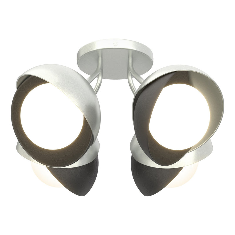 Hubbardton Forge 121376-SKT-82-10-GG0711 Four Light Semi-Flush Mount, Vintage Platinum