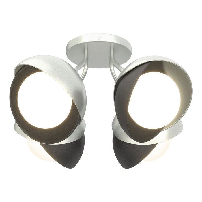 Hubbardton Forge 121376-SKT-82-10-GG0711 Four Light Semi-Flush Mount, Vintage Platinum