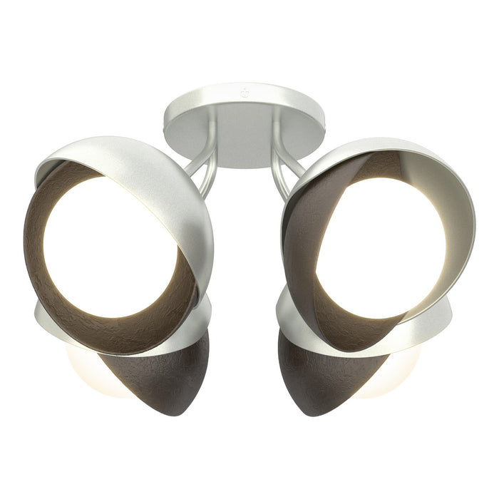Hubbardton Forge 121376-SKT-82-14-GG0711 Four Light Semi-Flush Mount, Vintage Platinum