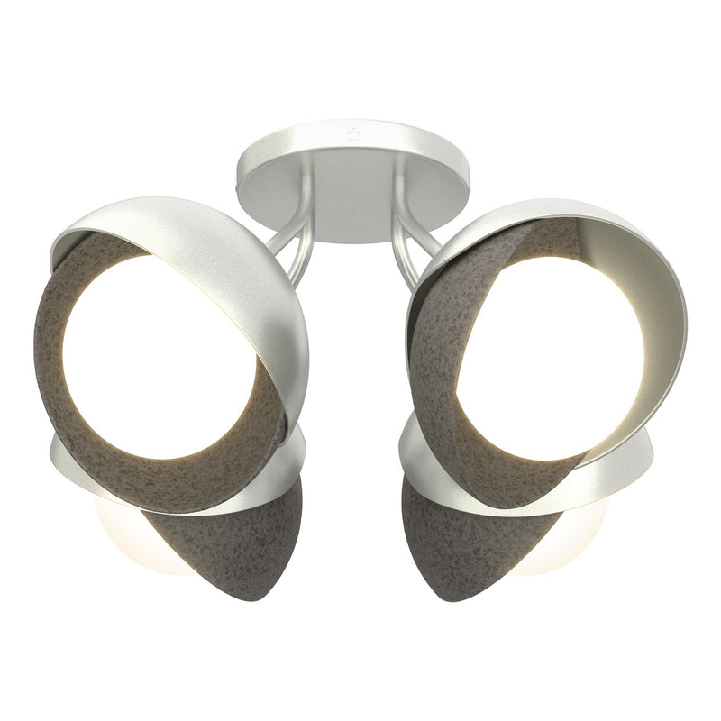 Hubbardton Forge 121376-SKT-82-20-GG0711 Four Light Semi-Flush Mount, Vintage Platinum