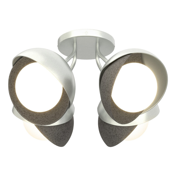 Hubbardton Forge 121376-SKT-82-20-GG0711 Four Light Semi-Flush Mount, Vintage Platinum