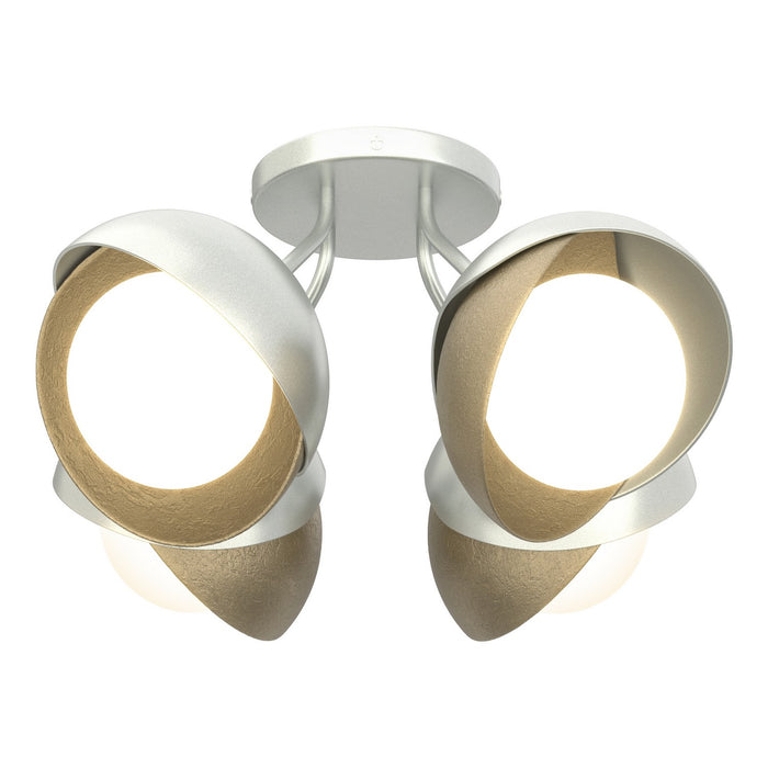 Hubbardton Forge 121376-SKT-82-84-GG0711 Four Light Semi-Flush Mount, Vintage Platinum