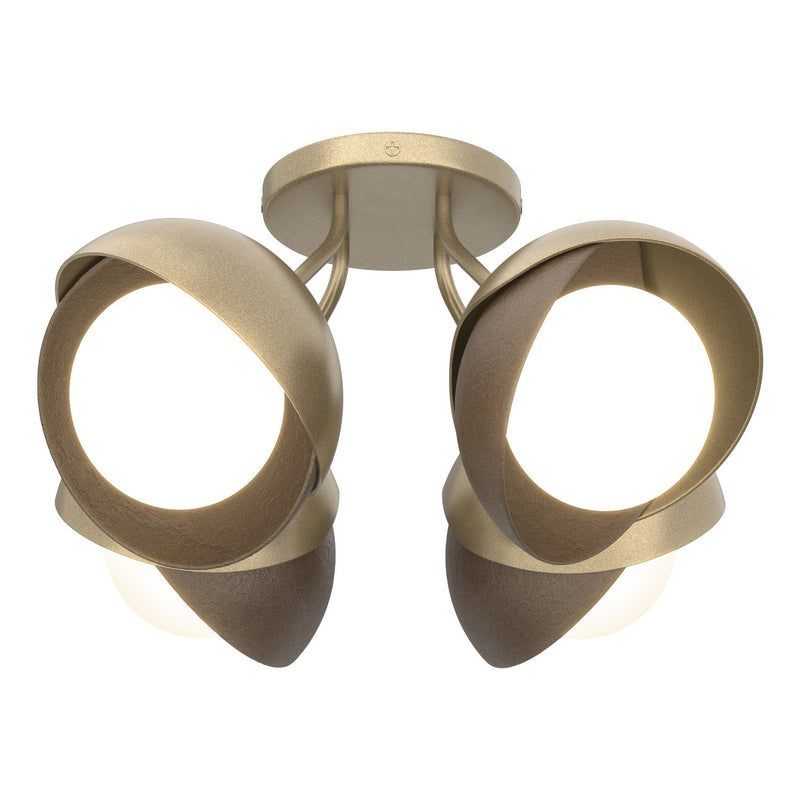 Hubbardton Forge 121376-SKT-84-05-GG0711 Four Light Semi-Flush Mount, Soft Gold
