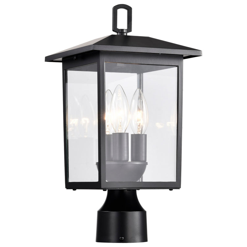 Nuvo Lighting 60-5932 Three Light Outdoor Post Lantern, Matte Black