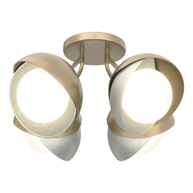 Hubbardton Forge 121376-SKT-84-82-GG0711 Four Light Semi-Flush Mount, Soft Gold