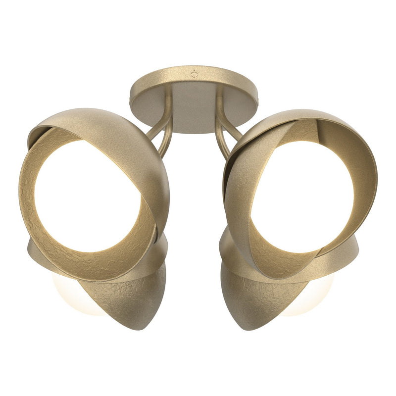 Hubbardton Forge 121376-SKT-84-84-GG0711 Four Light Semi-Flush Mount, Soft Gold