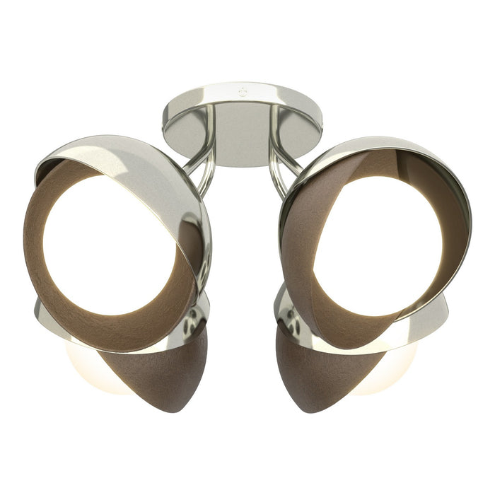 Hubbardton Forge 121376-SKT-85-05-GG0711 Four Light Semi-Flush Mount, Sterling