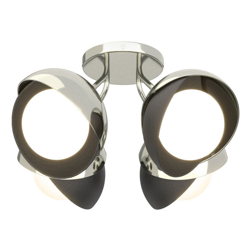 Hubbardton Forge 121376-SKT-85-07-GG0711 Four Light Semi-Flush Mount, Sterling