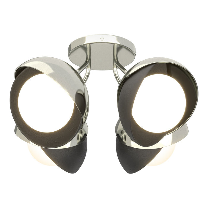 Hubbardton Forge 121376-SKT-85-07-GG0711 Four Light Semi-Flush Mount, Sterling