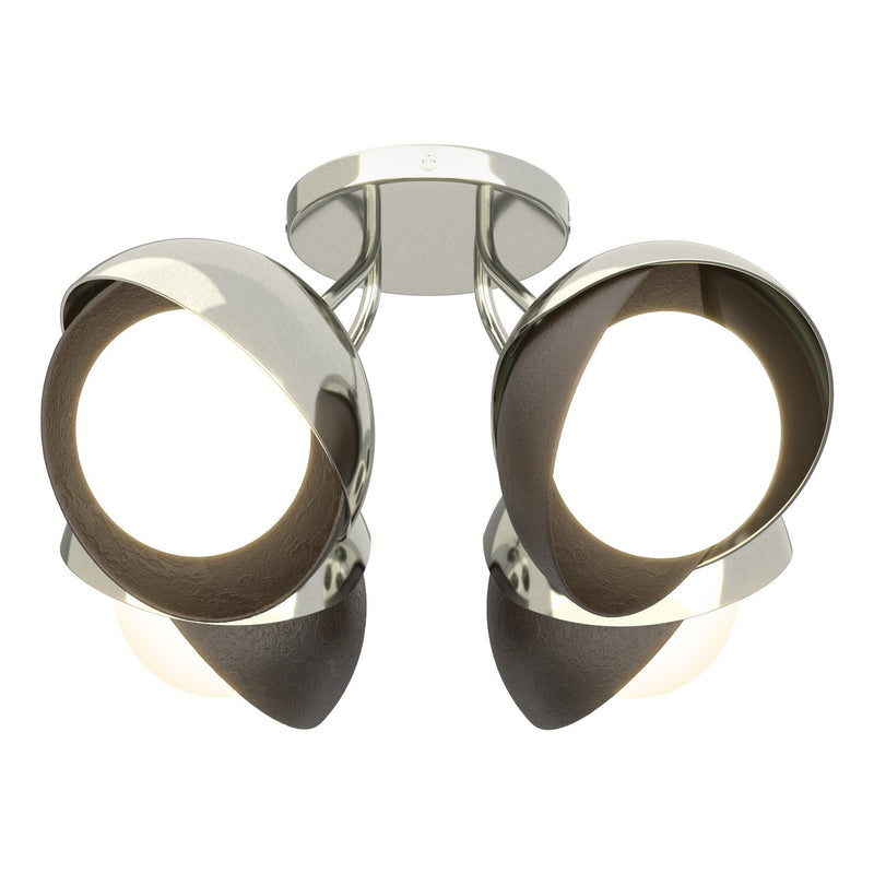 Hubbardton Forge 121376-SKT-85-14-GG0711 Four Light Semi-Flush Mount, Sterling