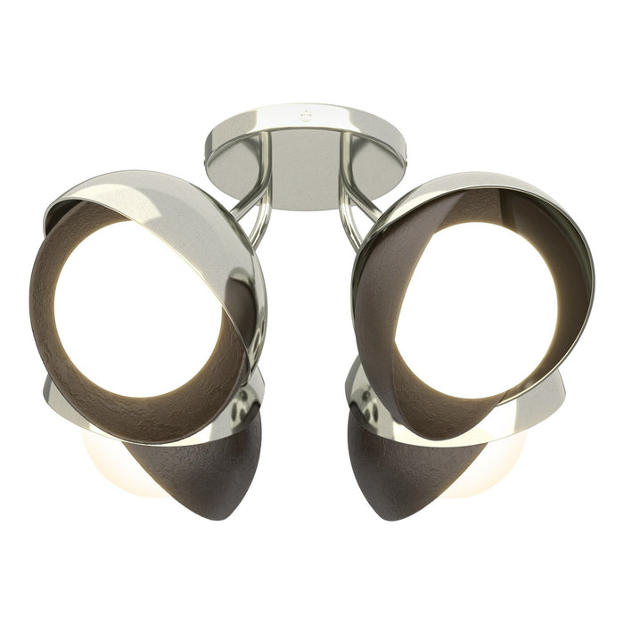 Hubbardton Forge 121376-SKT-85-14-GG0711 Four Light Semi-Flush Mount, Sterling