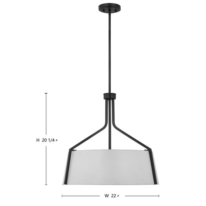 Nuvo Lighting 60-7669 Four Light Pendant, Matte Black