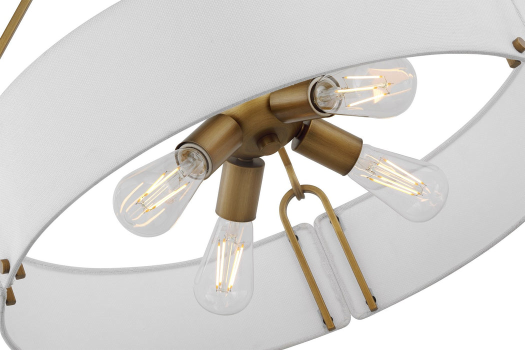 Nuvo Lighting 60-7691 Four Light Pendant, Natural Brass
