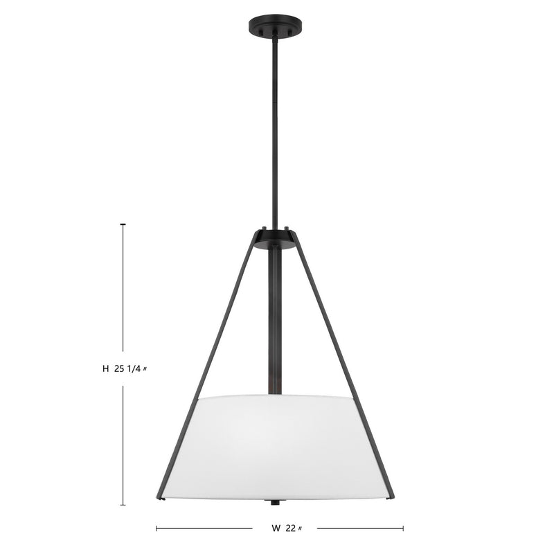 Nuvo Lighting 60-7696 Three Light Pendant, Black