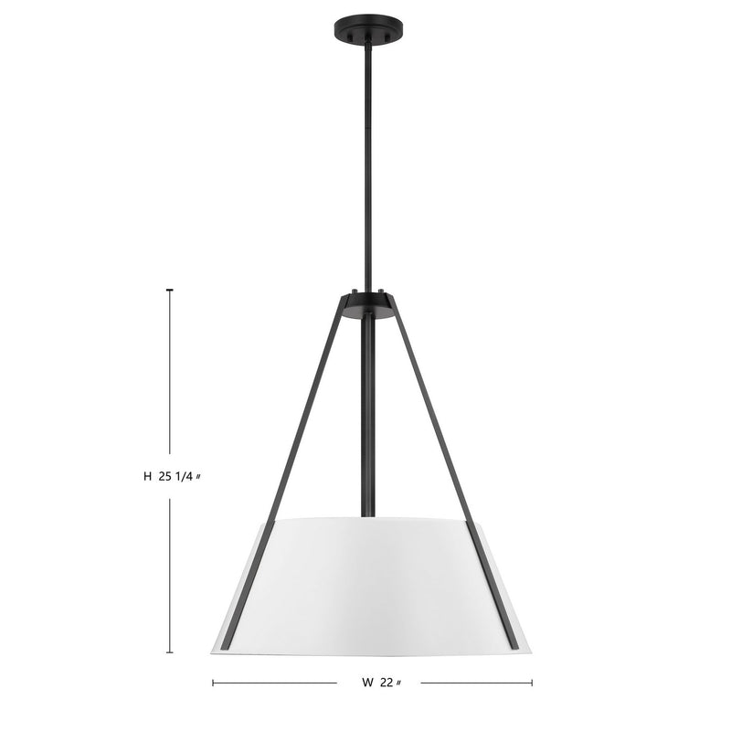 Nuvo Lighting 60-7697 Three Light Pendant, Black