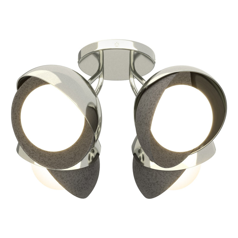 Hubbardton Forge 121376-SKT-85-20-GG0711 Four Light Semi-Flush Mount, Sterling