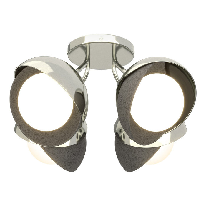 Hubbardton Forge 121376-SKT-85-20-GG0711 Four Light Semi-Flush Mount, Sterling