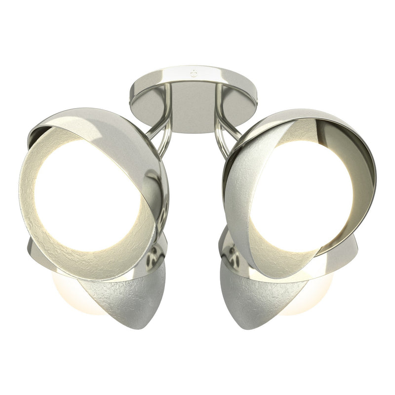 Hubbardton Forge 121376-SKT-85-82-GG0711 Four Light Semi-Flush Mount, Sterling