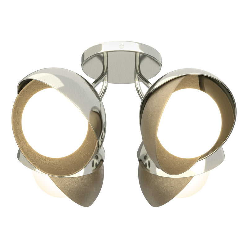 Hubbardton Forge 121376-SKT-85-84-GG0711 Four Light Semi-Flush Mount, Sterling