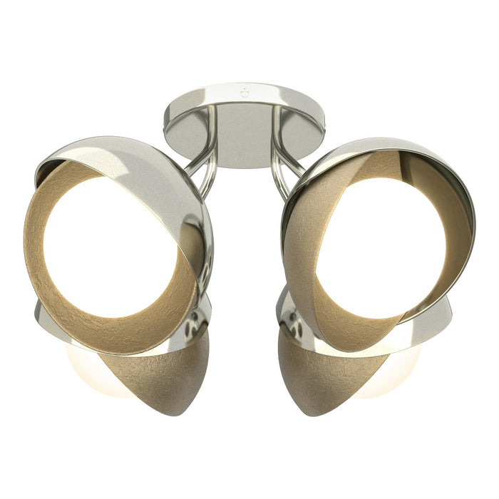 Hubbardton Forge 121376-SKT-85-84-GG0711 Four Light Semi-Flush Mount, Sterling