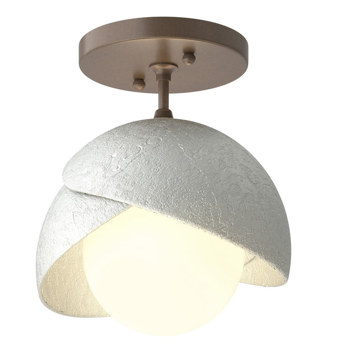 Hubbardton Forge 121377-SKT-05-05-GG0711 One Light Semi-Flush Mount, Bronze