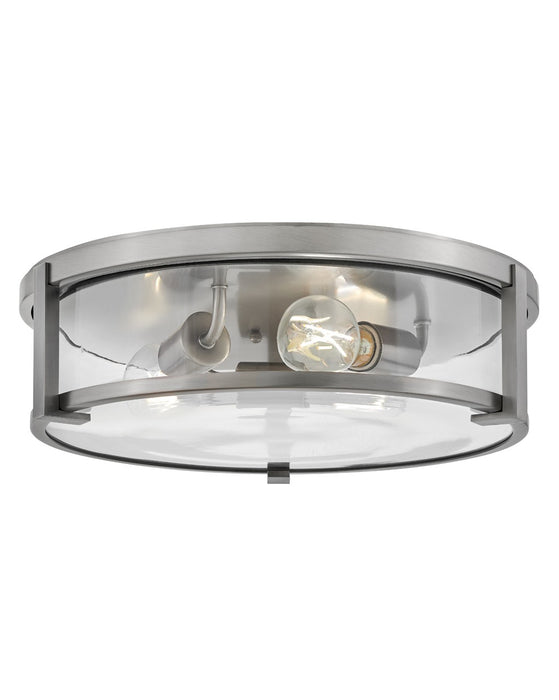 Hinkley 3243AN-CL LED Flush Mount, Antique Nickel