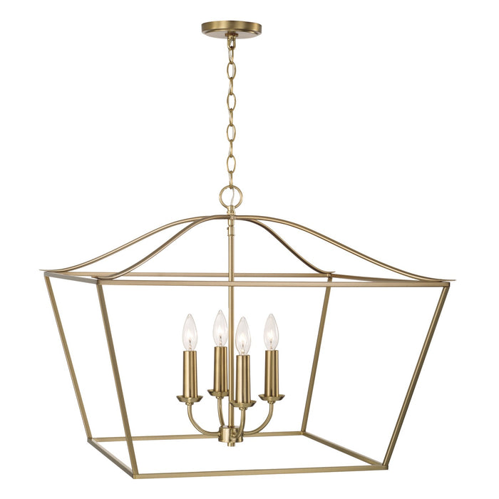 Capital Lighting 350641MA Four Light Pendant, Matte Brass