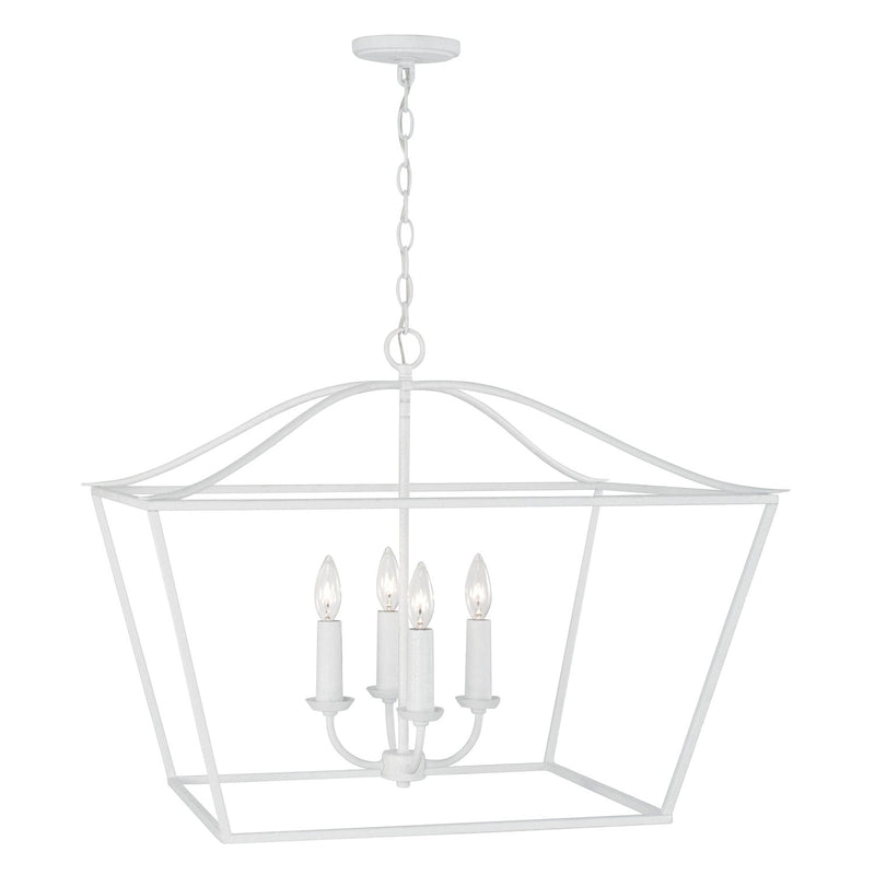 Capital Lighting 350641XW Four Light Pendant, Textured White