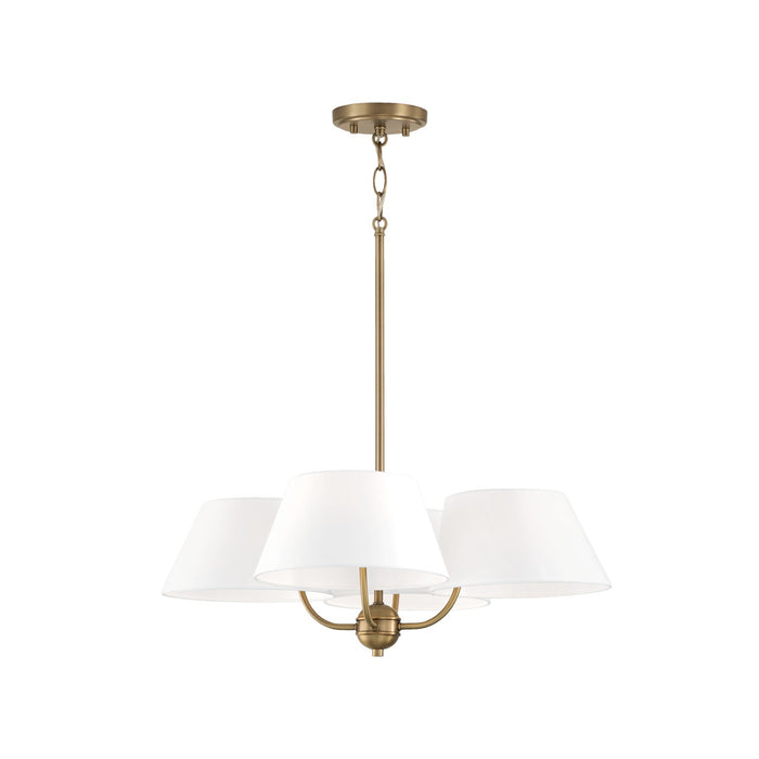 Capital Lighting 450441AD Four Light Chandelier, Aged Brass