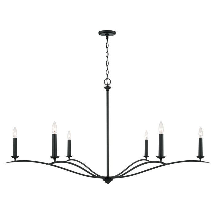 Capital Lighting 450661BI Six Light Chandelier, Black Iron