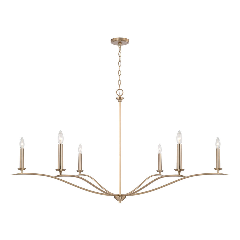 Capital Lighting 450661MA Six Light Chandelier, Matte Brass