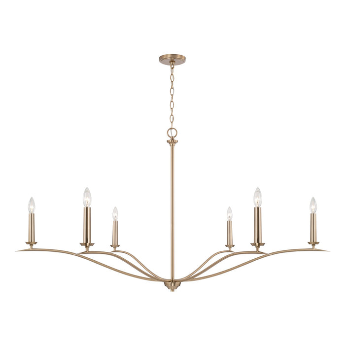 Capital Lighting 450661MA Six Light Chandelier, Matte Brass