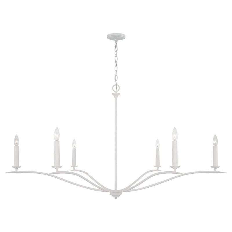 Capital Lighting 450661XW Six Light Chandelier, Textured White