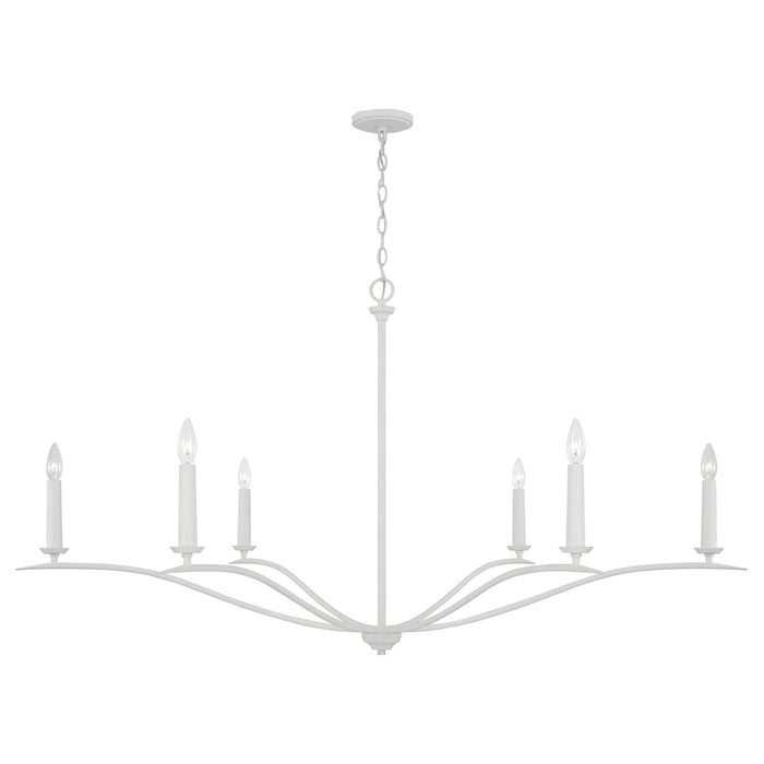 Capital Lighting 450661XW Six Light Chandelier, Textured White