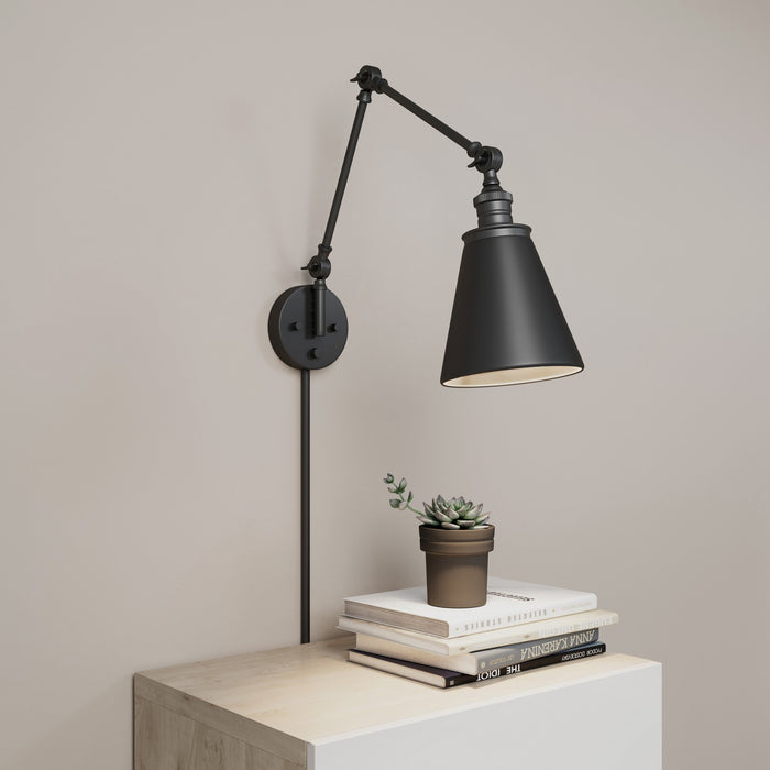 Millennium 10001-MB One Light Swing Arm Wall Sconce, Matte Black