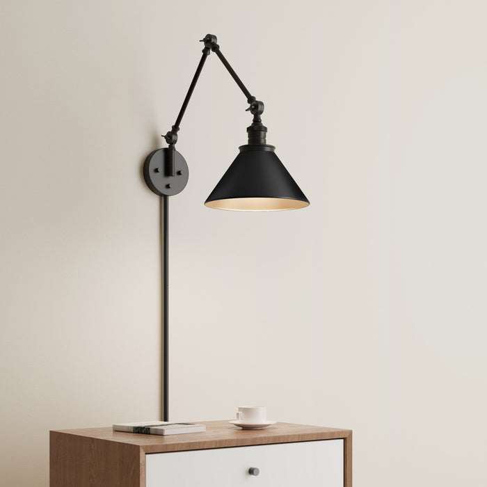 Millennium 11001-MB One Light Swing Arm Wall Sconce, Matte Black