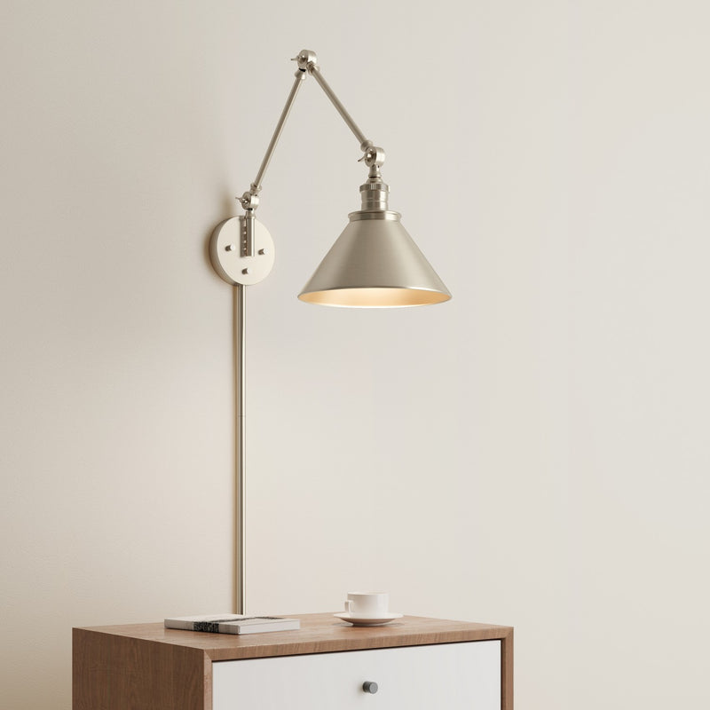 Millennium 11001-MG One Light Swing Arm Wall Sconce, Modern Gold