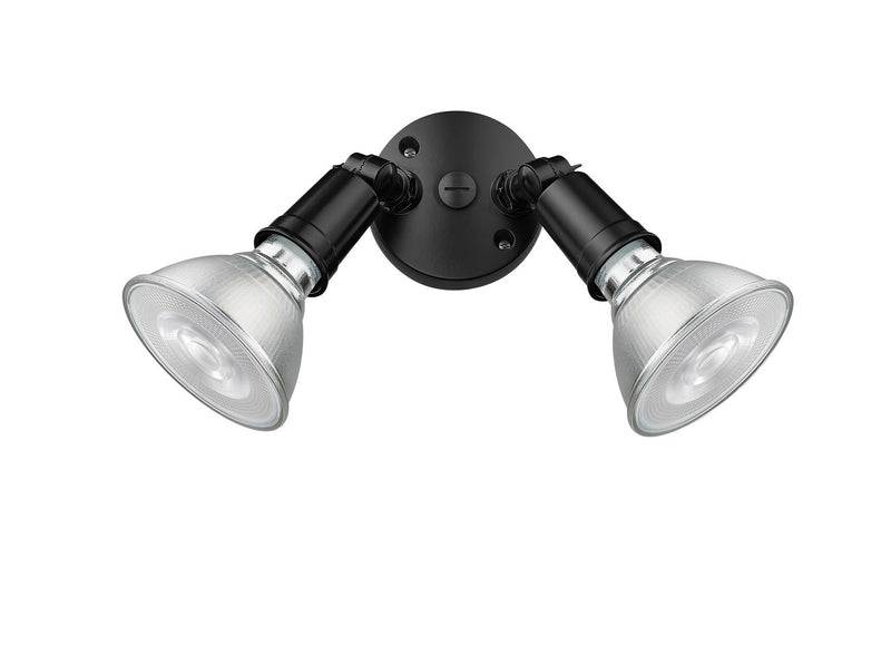 Millennium 16002-PBK Two Light Security Flood Light, Powder Coated Black