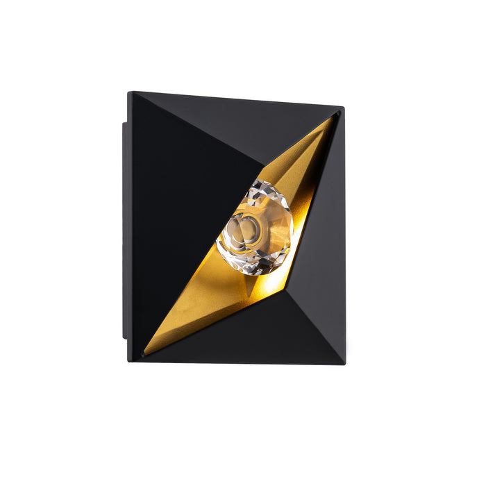Schonbek Beyond BWSW11307-BK/AB LED Outdoor Wall Sconce, Black/Aged Brass