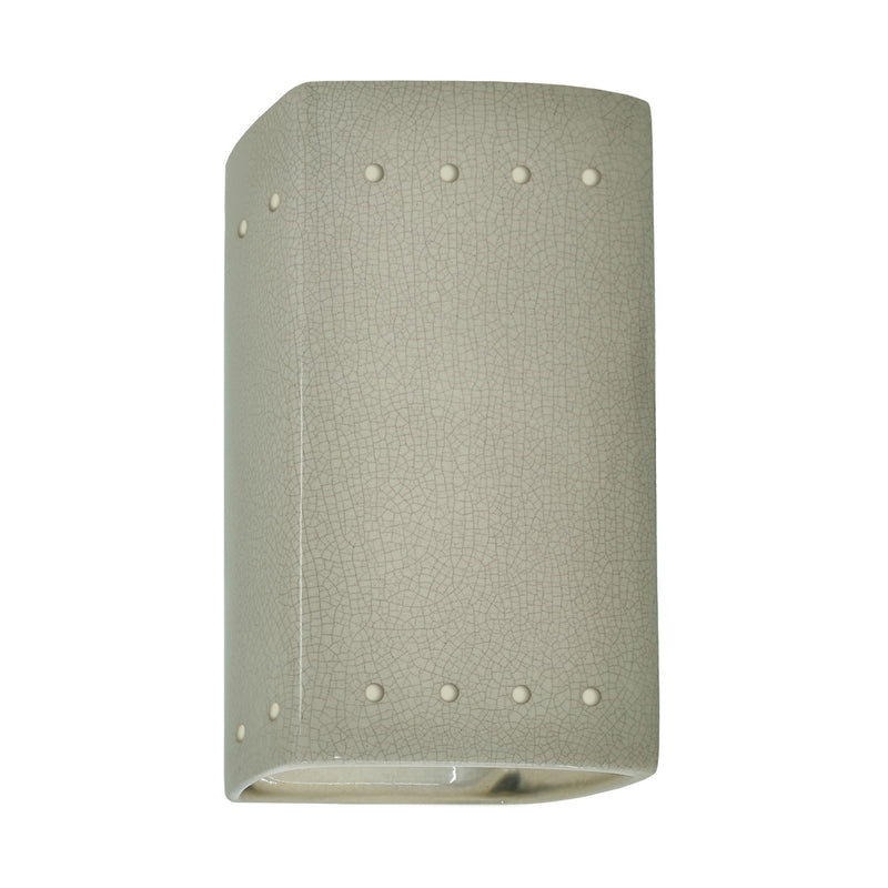 Justice Designs CER-0925-CKC-LED1-1000 LED Lantern, Celadon Green Crackle