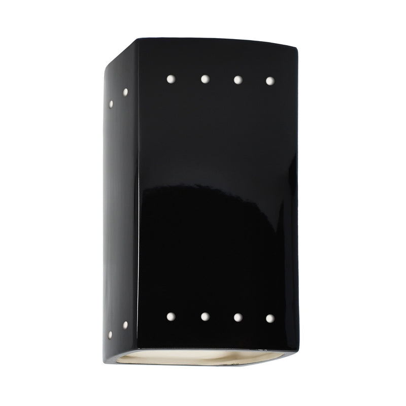 Justice Designs CER-0925W-BLK Lantern, Gloss Black