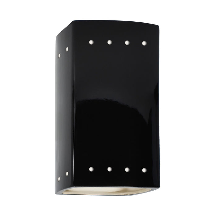 Justice Designs CER-0925W-BLK-LED1-1000 LED Lantern, Gloss Black