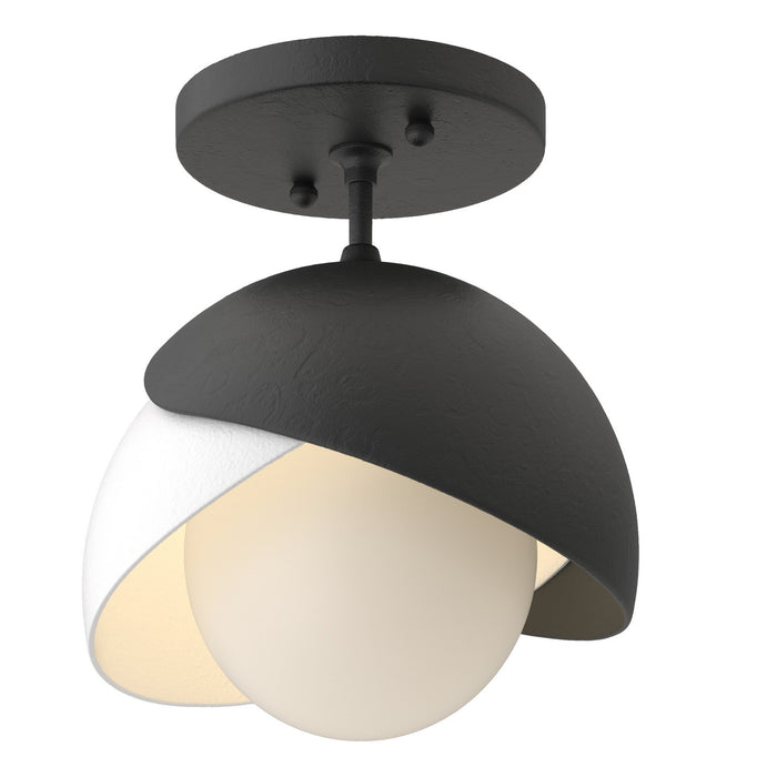 Hubbardton Forge 121377-SKT-10-02-GG0711 One Light Semi-Flush Mount, Black